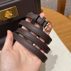 Hermes Kelly 2424 24/24 Bag 21CM Handmade In Evercolor and Swift Calfskin Leather Gold Hardware OG Rouge Sellier 90 Rramboise - Image 4
