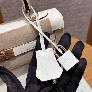 Hermes Kelly 25 Bag Handmade In KK Ostrich Imported Leather From South Africa Rose Gold Hardware 8L Beton - Image 8