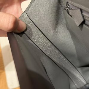 Hermes Kelly 2424 24/24 Bag 21CM Handmade In Evercolor and Swift Calfskin Leather Silver Hardware 8F Girs Etain - Image 14