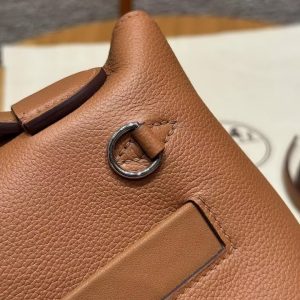 Hermes Kelly 2424 24/24 Bag 21CM Handmade In Evercolor and Swift Calfskin Leather Silver Hardware 37 Gold 0G Rouge Sellier 09 Mauve Pale - Image 6