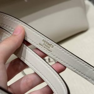 Hermes Kelly 2424 24/24 Bag 29CM Handmade In Togo and Swift Calfskin Leather Gold Hardware 10 Craie 4B Biscuit - Image 3