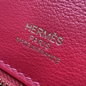 Hermes Kelly 2424 24/24 Bag 21CM Handmade In Evercolor and Swift Calfskin Leather Gold Hardware OG Rouge Sellier 90 Rramboise - Image 16