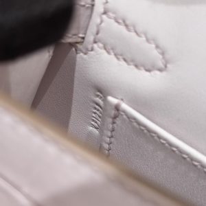 Hermes Kelly Mini 2 19CM Bag Handmade In Alligator Imported Leather From Mississippi Gold Hardware 09 Mauve Pale - Image 15