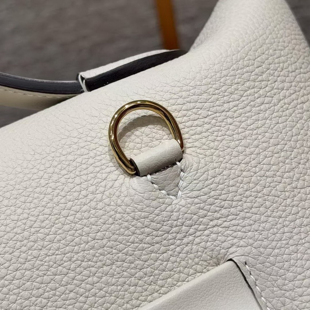 Hermes Kelly 2424 24/24 Bag 29CM Handmade In Togo and Swift Calfskin Leather Gold Hardware 10 Craie 4B Biscuit - Image 5