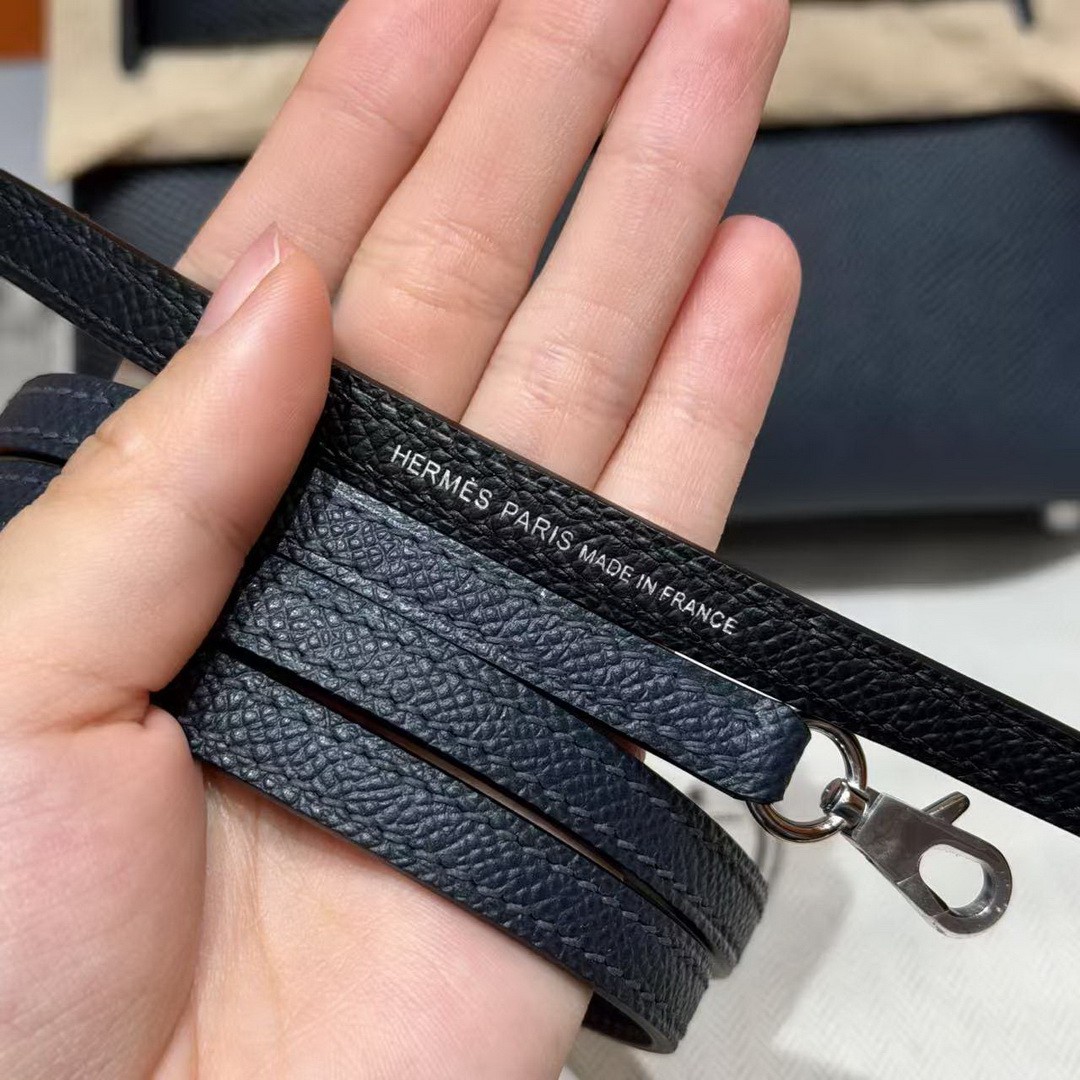 Hermes Kelly Mini 2 19CM Bag Handmade In Epsom Calfskin Leather Silver Hardware 89 Noir 76 Blue Indigo K1 Rouge Grenat - Image 6