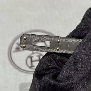 Hermes Kelly Mini 2 19 CM Bag Handmade In Bright Faced Alligator Leather from Mississippi Gold Hardware 81 Girs Tourerlle - Image 9