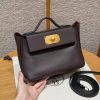 Hermes Kelly 2424 24/24 Bag 21CM Handmade In Evercolor and Swift Calfskin Leather Gold Hardware OG Rouge Sellier 90 Rramboise