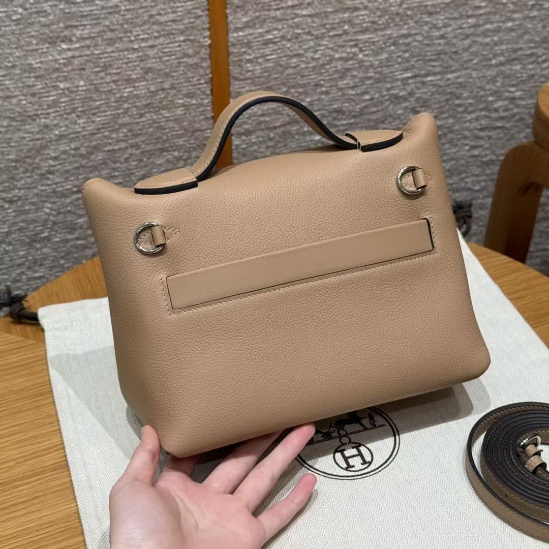 Hermes Kelly 2424 24/24 Bag 21CM Handmade In Evercolor and Swift Calfskin Leather Silver Hardware 0M Chai l2 Nata 6C Cuivre - Image 2