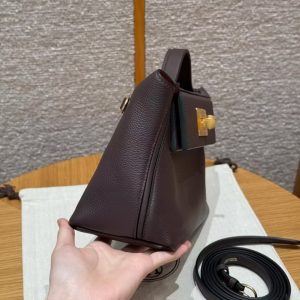 Hermes Kelly 2424 24/24 Bag 21CM Handmade In Evercolor and Swift Calfskin Leather Gold Hardware OG Rouge Sellier 90 Rramboise - Image 20