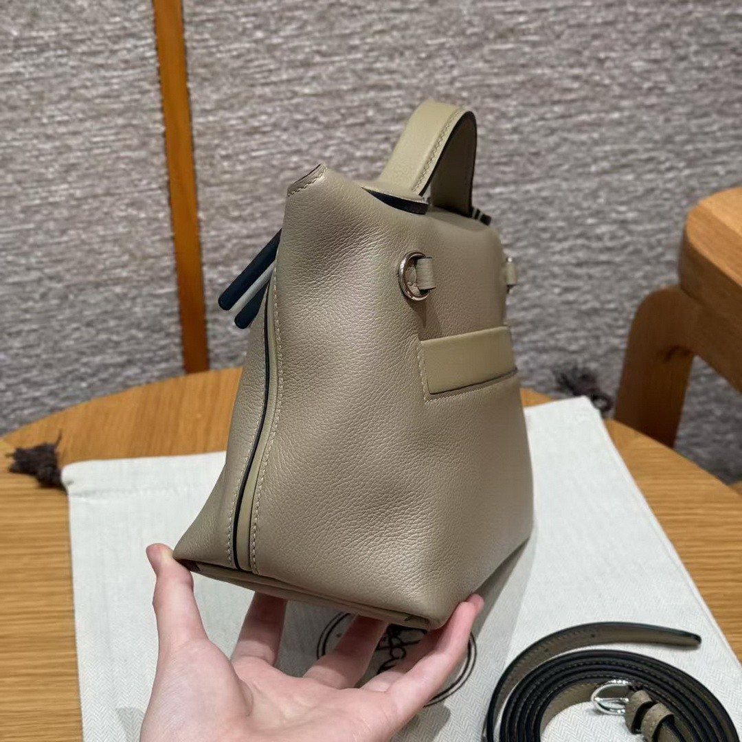 Hermes Kelly 2424 24/24 Bag 21CM Handmade In Evercolor and Swift Calfskin Leather Silver Hardware 8Q Beige Marfa 0U New White - Image 19
