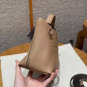 Hermes Kelly 2424 24/24 Bag 21CM Handmade In Evercolor and Swift Calfskin Leather Silver Hardware 0M Chai l2 Nata 6C Cuivre - Image 18