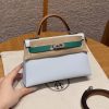 Hermes Kelly Mini 2 19CM Bag Handmade In Epsom Calfskin Leather Silver Hardware T0 Blue Brume 37 Gold O6 Vert Jade