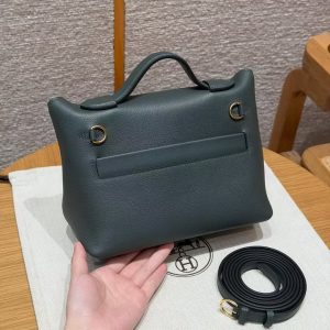 Hermes Kelly Mini 2424 24/24 Bag 21CM Handmade In Evercolor and Swift Calfskin Leather Gold Hardware Q0 Vert Mangrove - Image 2