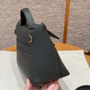 Hermes Kelly Mini 2424 24/24 Bag 21CM Handmade In Swift Calfskin Leather KK Ostrich Gold Hardware Vo Vert Rousseau - Image 21