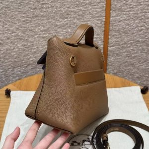 Hermes Kelly Mini 2424 24/24 Bag 21CM Handmade In Togo Calfskin Leather Matte American Crocodile Gold Hardware 3G Alezan - Image 18
