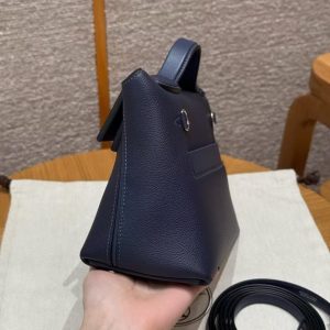 Hermes Kelly Mini 2424 24/24 Bag 21CM Handmade In Evercolor and Swift Calfskin Leather Silver Hardware 73 Blue Saphir - Image 25