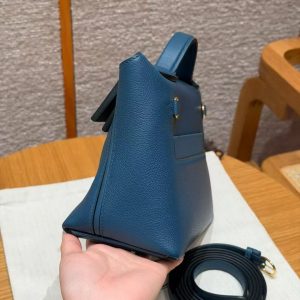 Hermes Kelly Mini 2424 24/24 Bag 21CM Handmade In Evercolor and Swift Calfskin Leather Gold Hardware 1P Colvert - Image 17