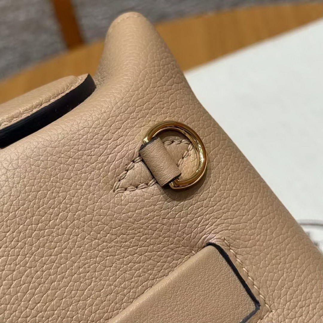 Hermes Kelly 2424 24/24 Bag 21CM Handmade In Evercolor Calfskin Leather And Aillgator Gold Hardware 0M Chai - Image 7