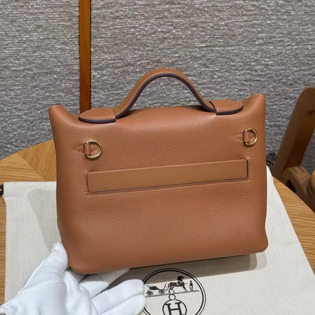 Hermes Kelly 2424 24/24 Bag 21CM Handmade In Evercolor and Swift Calfskin Leather Gold Hardware 37 Gold - Image 2