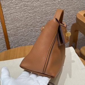 Hermes Kelly 2424 24/24 Bag 21CM Handmade In Evercolor and Swift Calfskin Leather Gold Hardware 37 Gold - Image 20