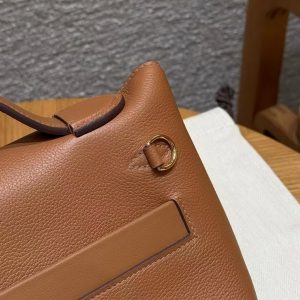 Hermes Kelly 2424 24/24 Bag 21CM Handmade In Evercolor and Swift Calfskin Leather Gold Hardware 37 Gold - Image 17