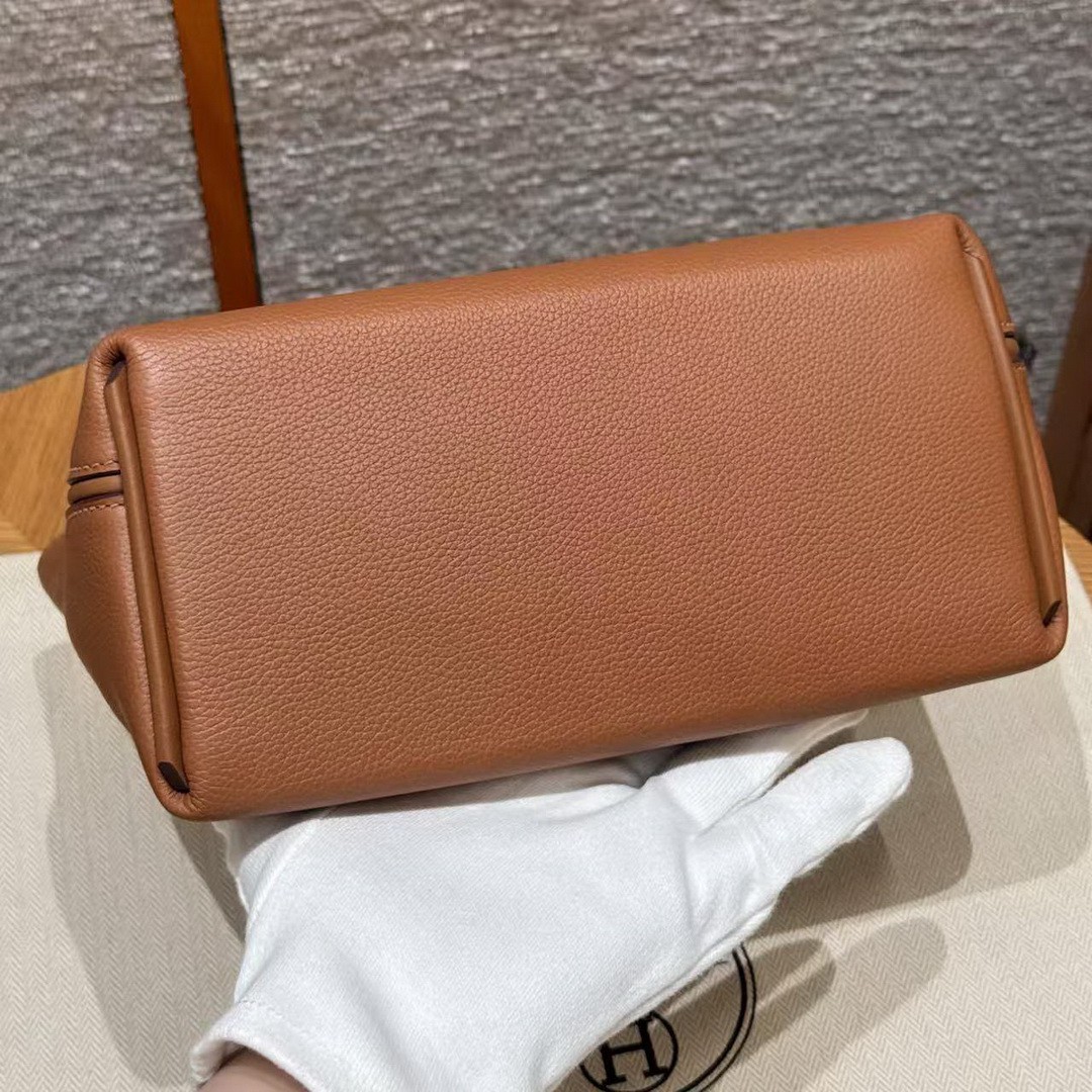 Hermes Kelly 2424 24/24 Bag 21CM Handmade In Evercolor and Swift Calfskin Leather Gold Hardware 37 Gold - Image 7