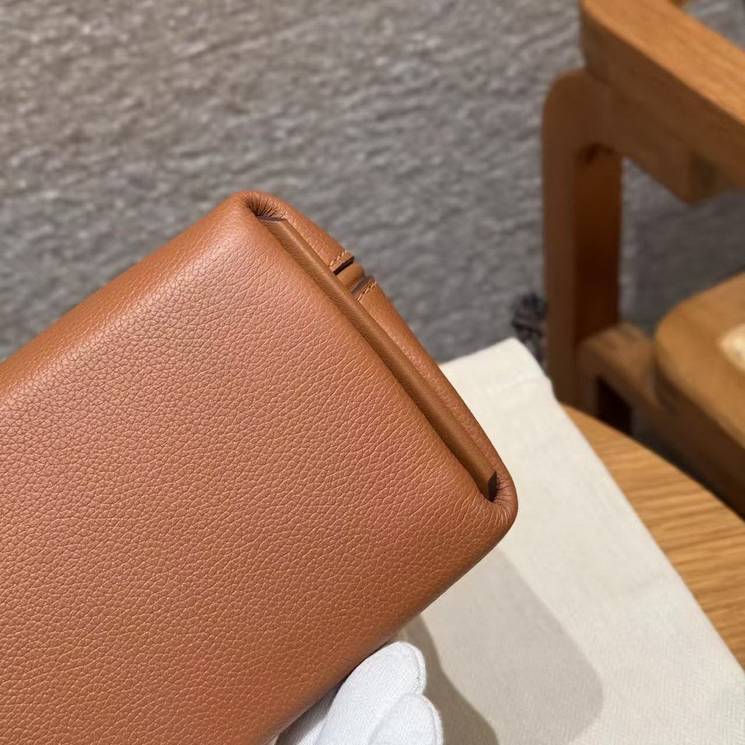 Hermes Kelly 2424 24/24 Bag 21CM Handmade In Evercolor and Swift Calfskin Leather Gold Hardware 37 Gold - Image 6