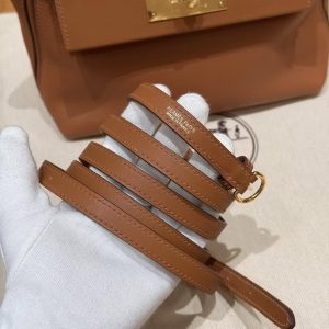 Hermes Kelly 2424 24/24 Bag 21CM Handmade In Evercolor and Swift Calfskin Leather Gold Hardware 37 Gold - Image 5