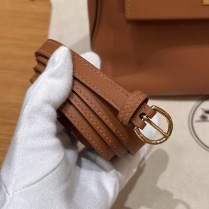 Hermes Kelly 2424 24/24 Bag 21CM Handmade In Evercolor and Swift Calfskin Leather Gold Hardware 37 Gold - Image 4