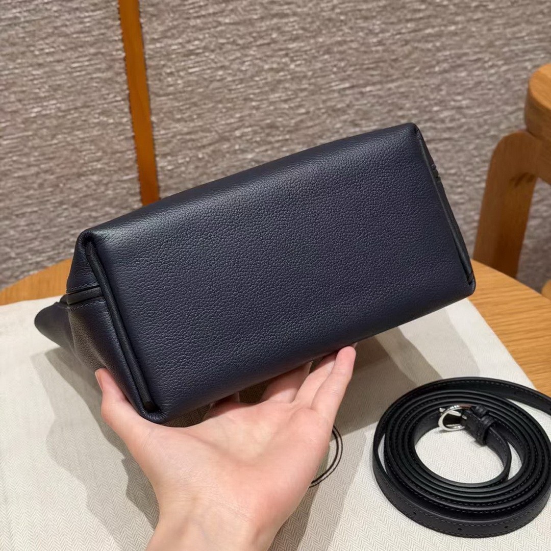 Hermes Kelly 2424 24/24 Bag 21CM Handmade In Evercolor and Swift Calfskin Leather Silver Hardware 3Y Caban - Image 19
