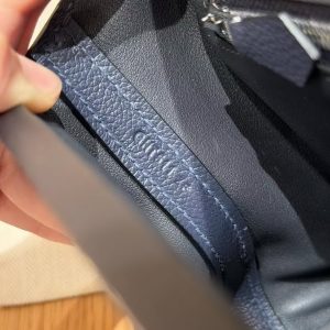 Hermes Kelly 2424 24/24 Bag 21CM Handmade In Evercolor and Swift Calfskin Leather Silver Hardware 3Y Caban - Image 15