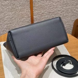 Hermes Kelly 2424 24/24 Bag 21CM Handmade In Evercolor and Swift Calfskin Leather Silver Hardware 85 Ardoise - Image 20