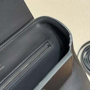 Hermes Kelly 2424 24/24 Bag 21CM Handmade In Evercolor and Swift Calfskin Leather Silver Hardware 85 Ardoise - Image 10