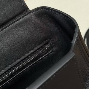 Hermes Kelly 2424 24/24 Bag 21CM Handmade In Evercolor and Swift Calfskin Leather Silver Hardware 89 Noir - Image 9