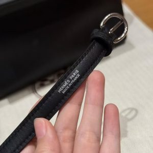 Hermes Kelly 2424 24/24 Bag 21CM Handmade In Evercolor and Swift Calfskin Leather Silver Hardware 89 Noir - Image 3