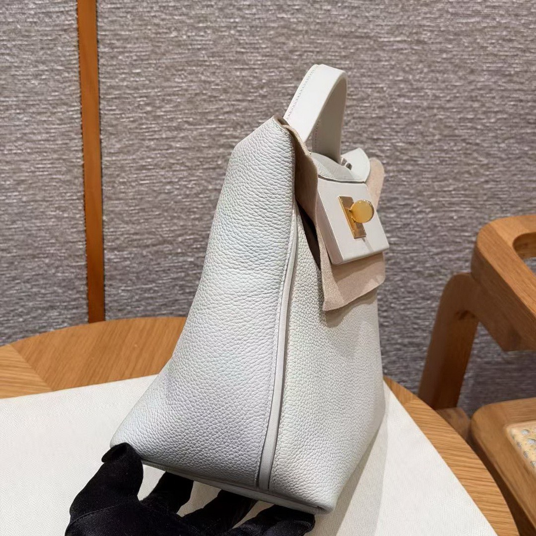 Hermes Kelly 2424 24/24 Bag 29CM Handmade In Evercolor and Swift Calfskin Leather Gold Hardware 8L Beton - Image 20