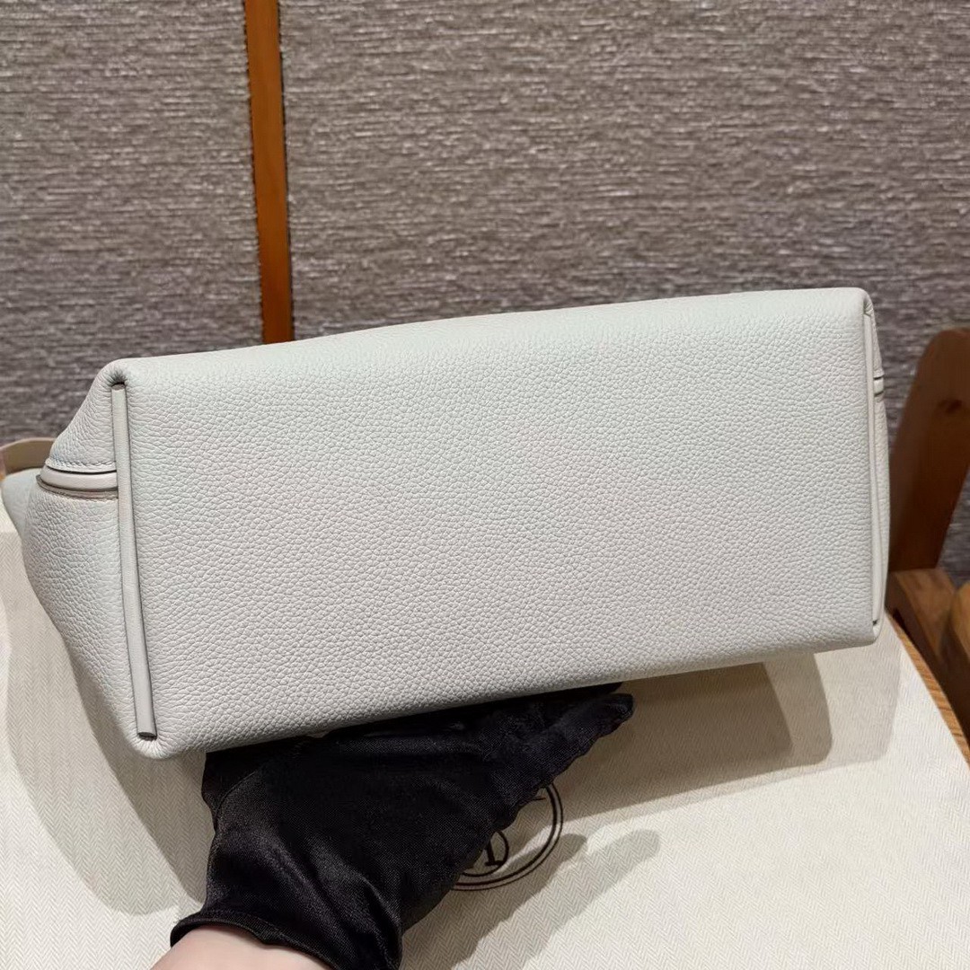 Hermes Kelly 2424 24/24 Bag 29CM Handmade In Evercolor and Swift Calfskin Leather Gold Hardware 8L Beton - Image 18