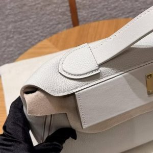 Hermes Kelly 2424 24/24 Bag 29CM Handmade In Evercolor and Swift Calfskin Leather Gold Hardware 8L Beton - Image 16