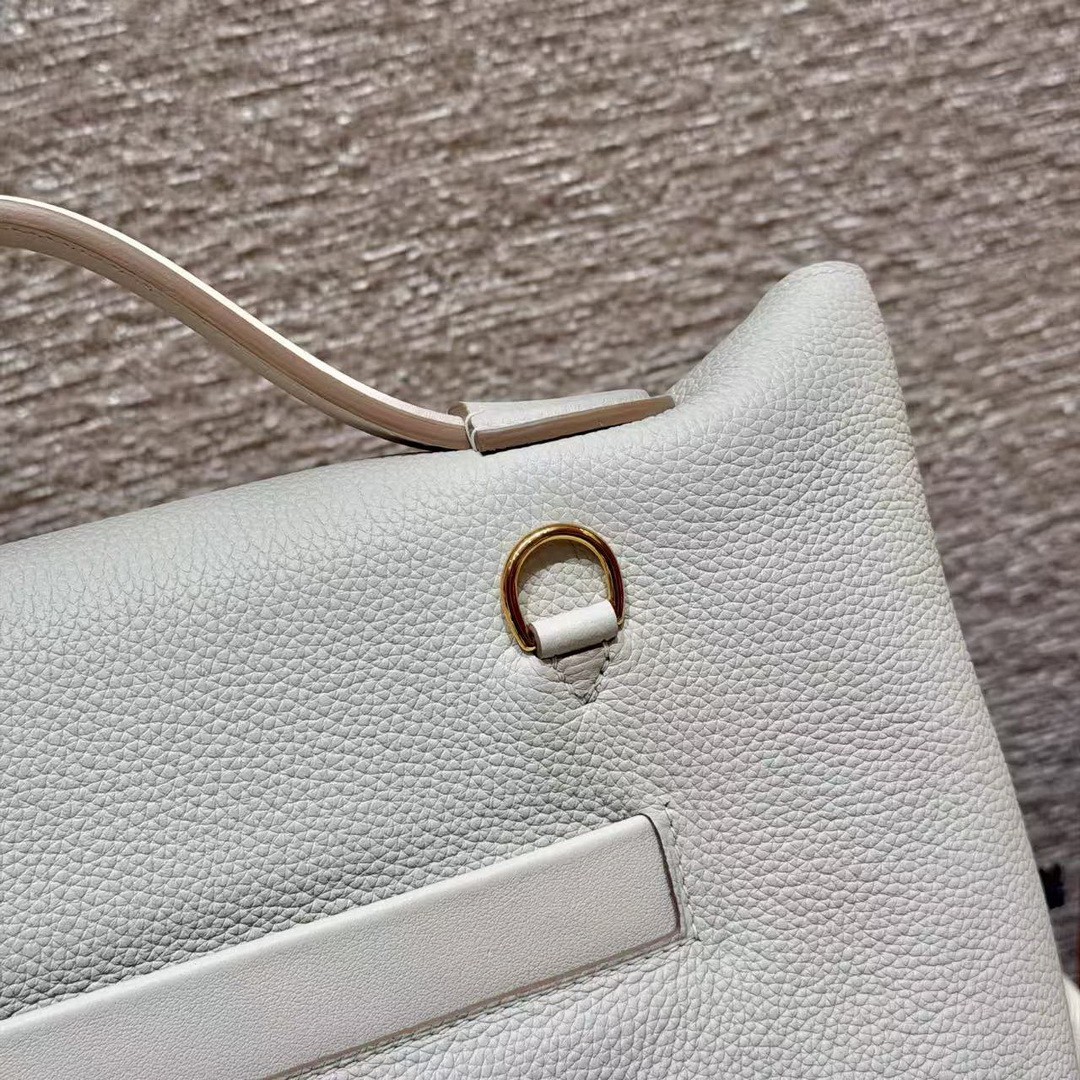 Hermes Kelly 2424 24/24 Bag 29CM Handmade In Evercolor and Swift Calfskin Leather Gold Hardware 8L Beton - Image 15