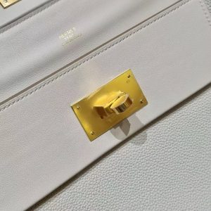 Hermes Kelly 2424 24/24 Bag 29CM Handmade In Evercolor and Swift Calfskin Leather Gold Hardware 8L Beton - Image 7