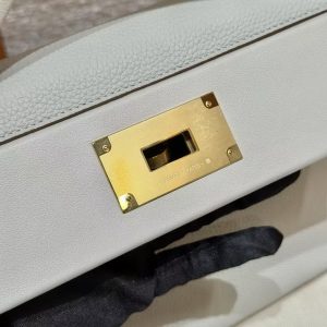 Hermes Kelly 2424 24/24 Bag 29CM Handmade In Evercolor and Swift Calfskin Leather Gold Hardware 8L Beton - Image 3