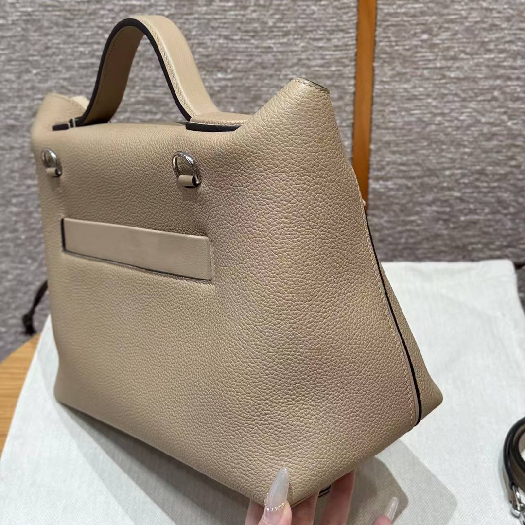 Hermes Kelly 2424 24/24 Bag 29CM Handmade In Evercolor and Swift Calfskin Leather Silver Hardware S2 Trench - Image 15
