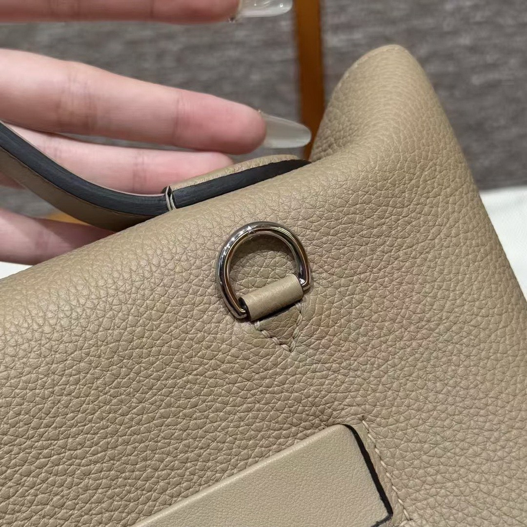 Hermes Kelly 2424 24/24 Bag 29CM Handmade In Evercolor and Swift Calfskin Leather Silver Hardware S2 Trench - Image 9