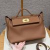 Hermes Kelly 2424 24/24 Bag 29CM Handmade In Togo and Swift Calfskin Leather Gold Hardware 37 Gold