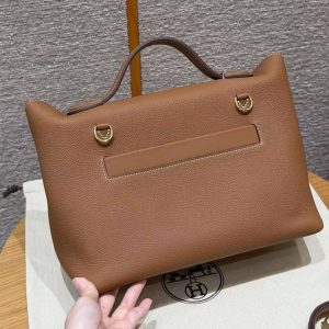 Hermes Kelly 2424 24/24 Bag 29CM Handmade In Togo and Swift Calfskin Leather Gold Hardware 37 Gold - Image 2
