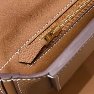 Hermes Kelly 2424 24/24 Bag 29CM Handmade In Togo and Swift Calfskin Leather Gold Hardware 37 Gold - Image 11