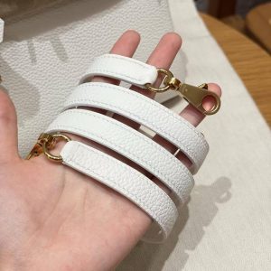 Hermes Kelly 25 Bag Handmade In Togo Calfskin Leather Gold Hardware 01 Blanc - Image 5