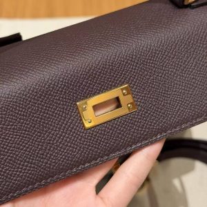 Hermes Kelly 25 Bag Handmade In Epsom Calfskin Leather Gold Hardware 0G Rouge Sellier - Image 16