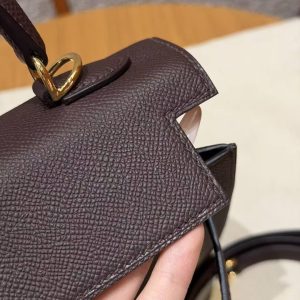 Hermes Kelly 25 Bag Handmade In Epsom Calfskin Leather Gold Hardware 0G Rouge Sellier - Image 15