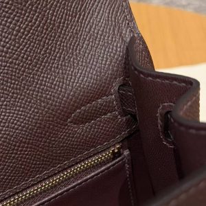 Hermes Kelly 25 Bag Handmade In Epsom Calfskin Leather Gold Hardware 0G Rouge Sellier - Image 13
